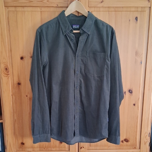 Patagonia Other - Patagonia Gray Organic Cotton Fine Corduroy Casual Button Down Shirt Size Small